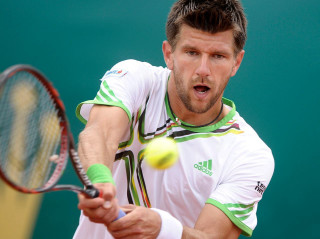 Man hitting tennis ball court - viennese actionism free wallpaper
