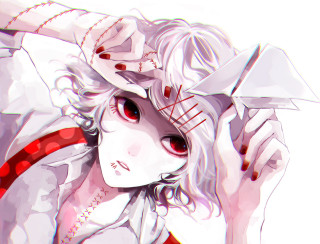 Woman knife hat red dress - plasticien free wallpaper