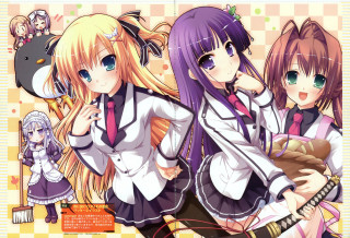 Anime girls long hair purple 11 - a pink hair free wallpaper