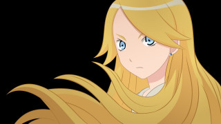 Blonde girl long hair blue - promotional image free wallpaper