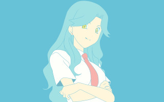 Ayako blue hair red tie - a red tie free wallpaper
