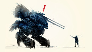 Man giant robot snow red 2 - autodestructive art free wallpaper