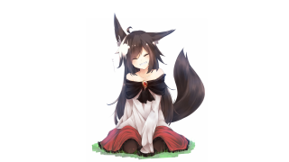 Anime girl sitting closed eyes - her knee free wallpaper