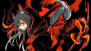 Black hair red dress fire - swirl free wallpaper