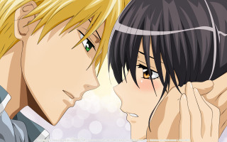 Anime characters looking eyes closed - two anime character free wallpaper