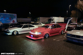 Cars parking lot night projection - a group of cars free wallpaper