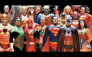 Superhero group portrait comic style - a group together free wallpaper