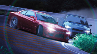 Red car blue car road - a blue car free wallpaper