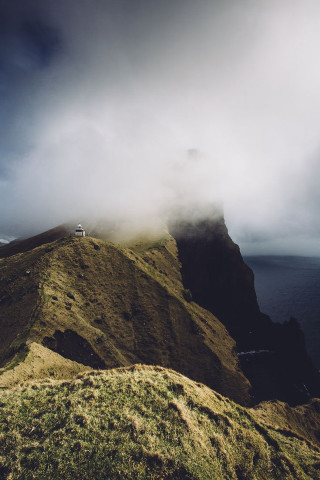 Hill car cloudy sky water - cinematic photography free wallpaper