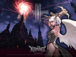 Woman white hair wings castle - a castle free wallpaper