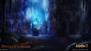 Dark cave giant blue creature - the cave free wallpaper