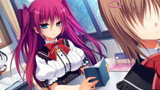 Girl pink hair book classroom - pink free wallpaper for desktop