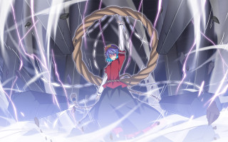 Person standing room ring lightning - lightening free wallpaper