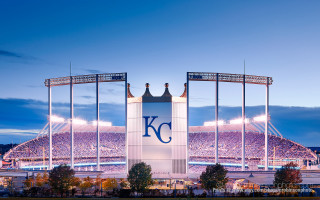 Stadium clocktower night sky lights - a stadium free wallpaper