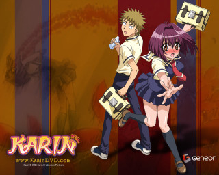 Anime characters couple standing wall - a sign free wallpaper