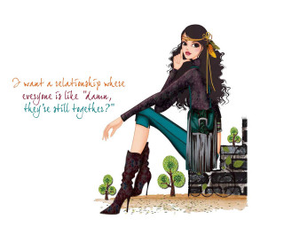Woman suitcase tree train illustration - altoon sultan free wallpaper for desktop