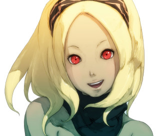 Blonde woman red eyes smirk - red eye free wallpaper