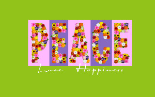 Peace sign flowers white letters - white letter free wallpaper