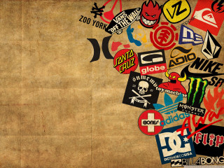 Stickers on old paper grungy - sticker free wallpaper