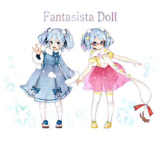 Cartoon girls hands in air - their hands in free wallpaper