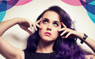 Purple haired woman black shirt - purple hair free wallpaper for desktop