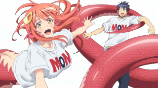 Red hair girl lamia snake - object free wallpaper