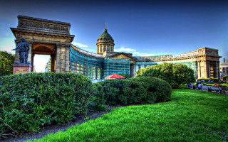 Building dome statue park green - anton graff free wallpaper