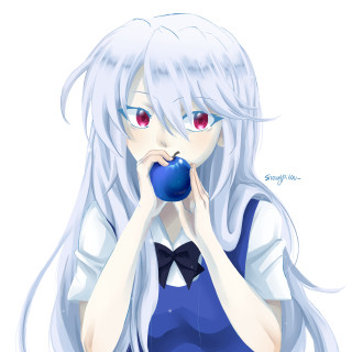 Girl long white hair holding - the camera free wallpaper