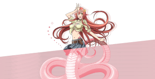 Red haired lamia snake tail - aguri uchida free wallpaper
