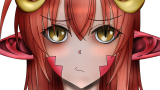 Anime girl horns head eyes - horn and horns free wallpaper