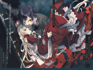 Anime couple blood smoke scene - a scene free wallpaper