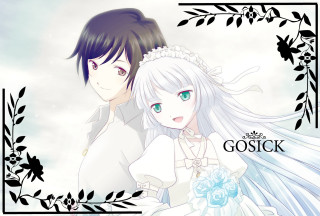 Anime couple long hair blue 4 - a flower free wallpaper