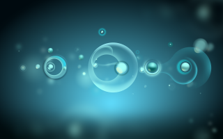 Blue bubbles air black background - a hologram free wallpaper for desktop
