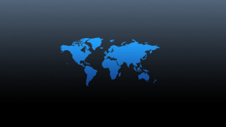 Blue world map black background 3 - dark free wallpaper