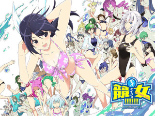 Anime girls bikinis water bubbles - serial art free wallpaper