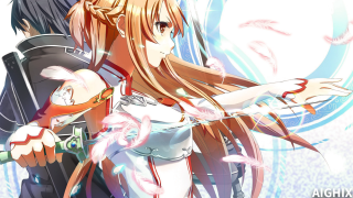Woman sword man suit long - long hair holding free wallpaper