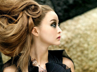 Woman ponytail black dress serious - gothic free wallpaper