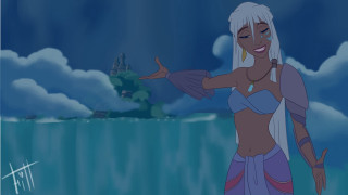 Cartoon woman white hair blue - a cartoon of a woman free wallpaper