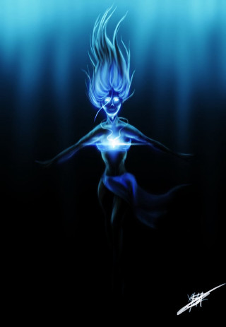Blue hair water blue light - a blue light free wallpaper