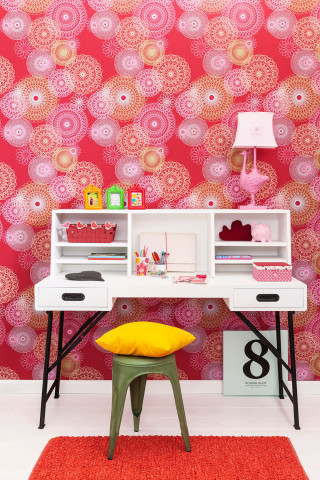 Desk chair yellow wall pink - a wall free wallpaper