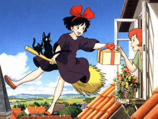 Woman cat roof box magical - a roof free wallpaper