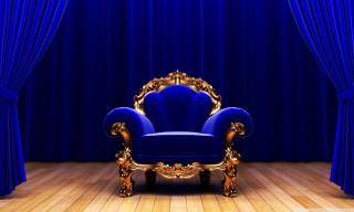 Blue chair blue curtain gold 4 - a blue curtain free wallpaper