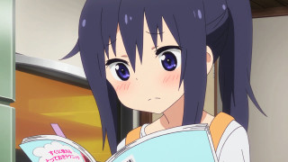 Girl blue eyes reading book - kyoto animation free wallpaper