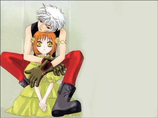 Anime couple sitting chair together - a couple of anime characters sitting next free wallpaper
