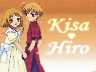 Anime characters couple kisa hero - official art free wallpaper for desktop