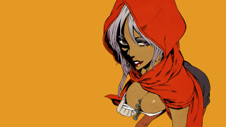 Woman red hoodie red scarf 2 - a red hoodie free wallpaper