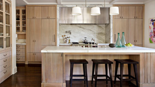 Marble island wooden cabinets stools - diffuse free wallpaper