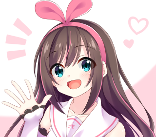 Girl long hair pink bow - computer art free wallpaper