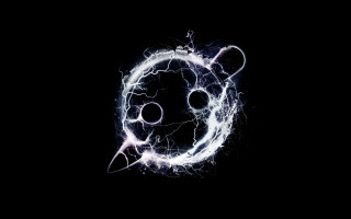 Circular object wires black background 2 - a white circle free wallpaper