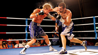Boxing match men referee crowd - two man free wallpaper